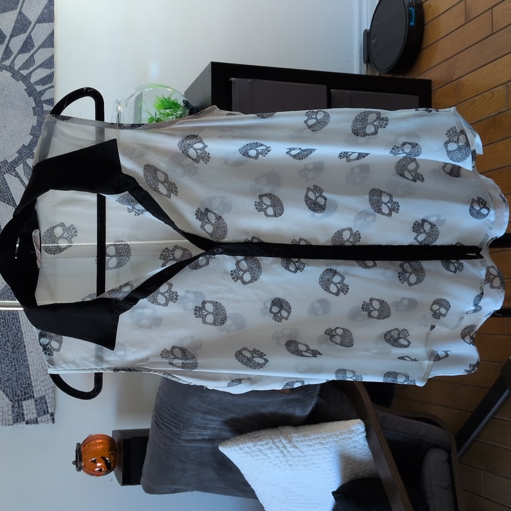 Ardene Sheer Blouse with Black Collar